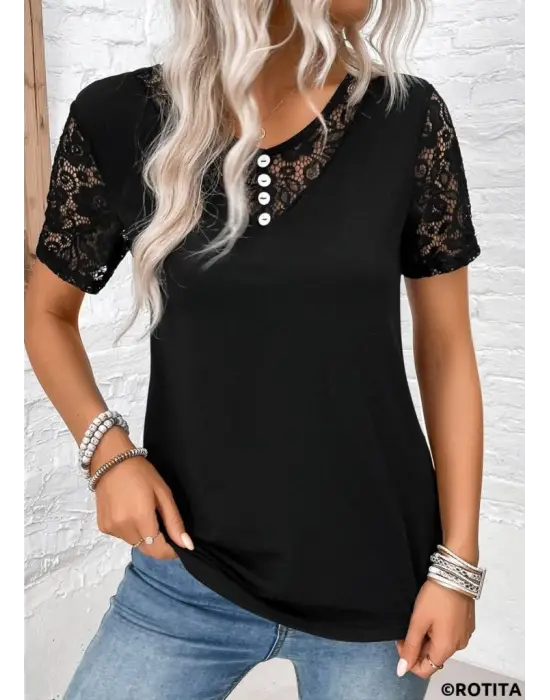 Omarı Yazın Rahatlığına Uygun Viskon Kısa Kollu Bluz