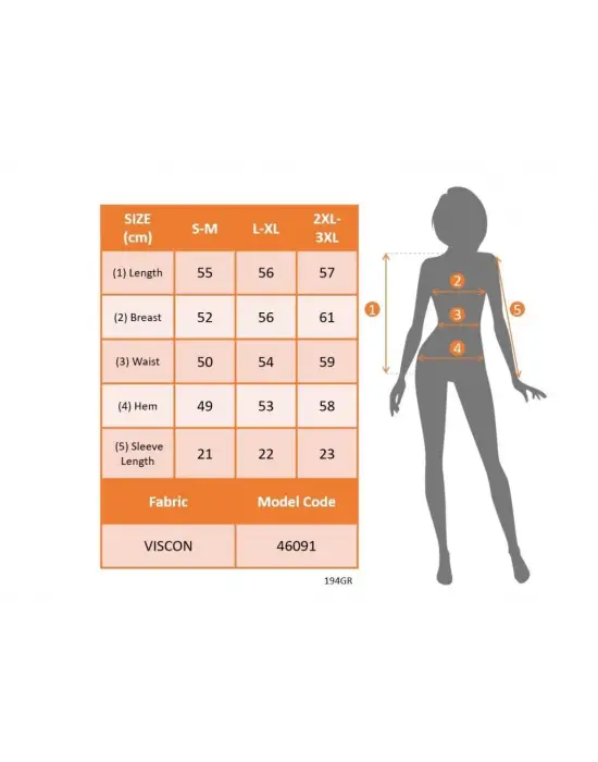 Omarı Yuvarlak Yaka Desenli Viskon Bluz