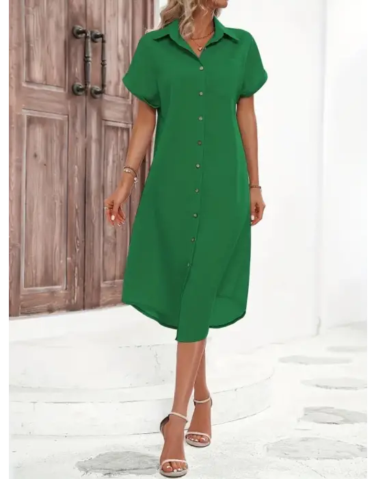 Omarı Zarif Midi Dokuma Elbise