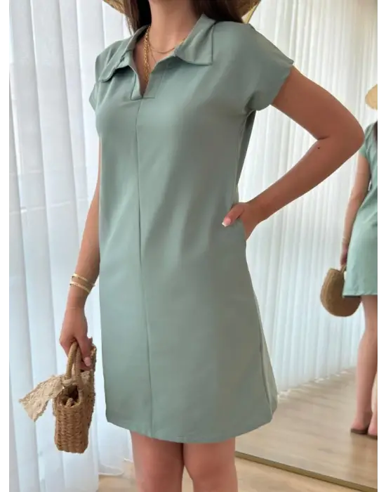 Omarı Rahat ve Şık Kadın Viskon Elbise