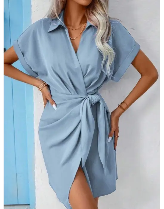 Omarı Yandan Bağlamalı Kadın Elbise