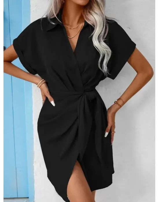 Omarı Şık Yandan Bağlamalı Kadın Elbisesi