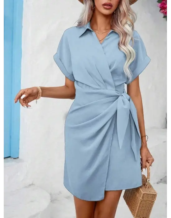 Omarı Yandan Bağlamalı Kadın Elbise