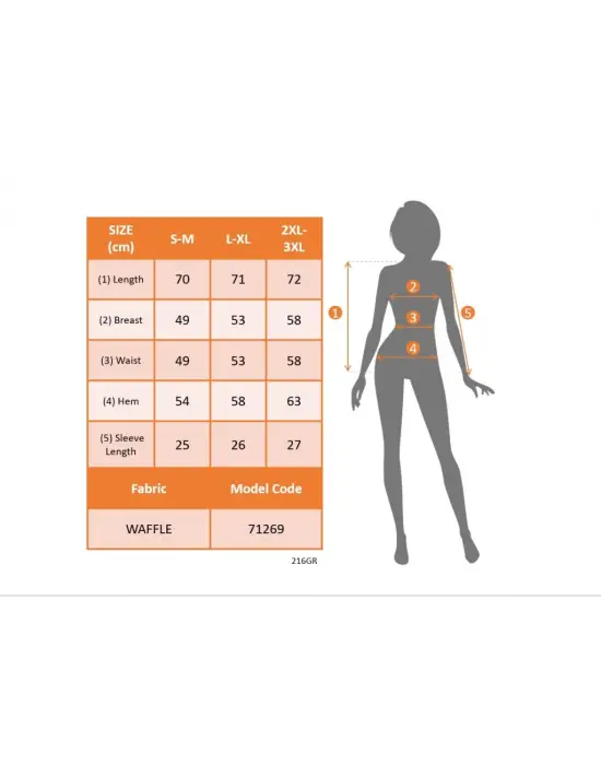 Omarı Etkileyici Kadın Kısa Kollu Waffle Bluz