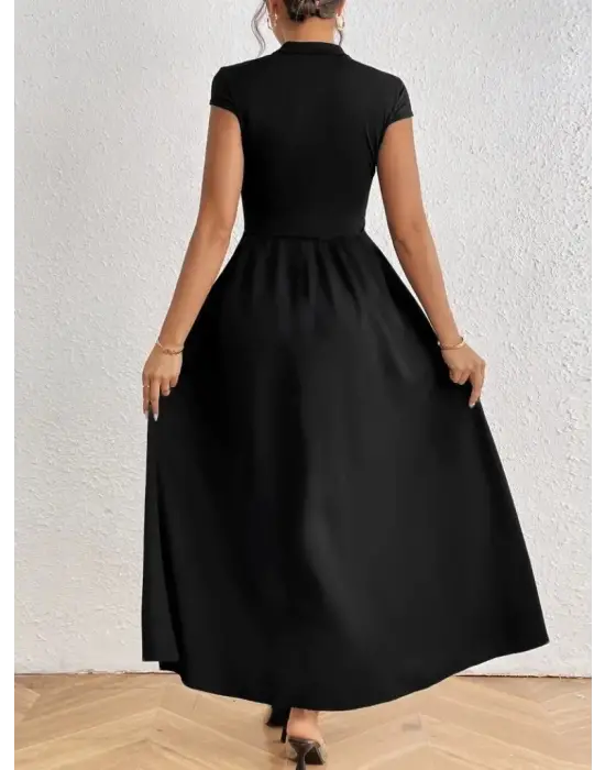 Omarı Rahat Kesim Kadın Viskon Elbise