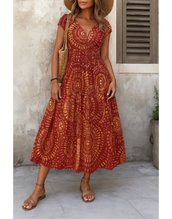 Omarı Elegan Beli Büzgülü Elbise