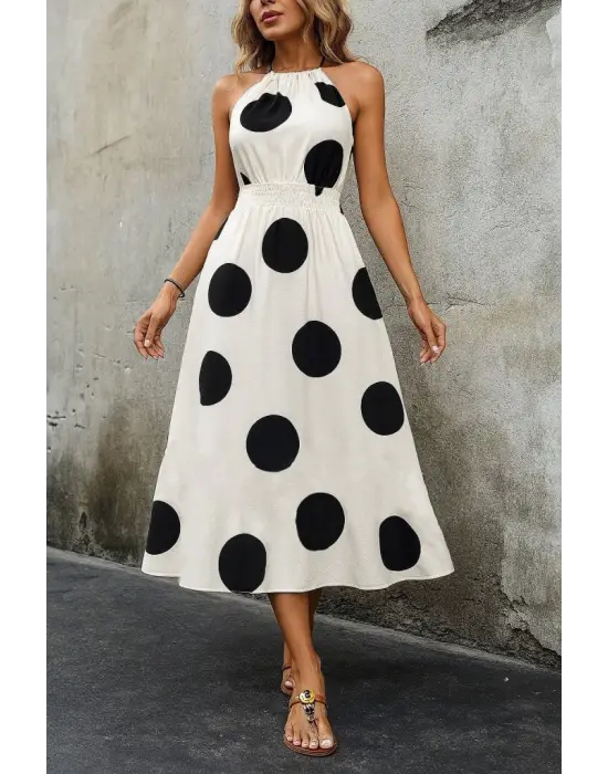 Omarı Kadın Dijital Baskı Süprem Uzun Elbise