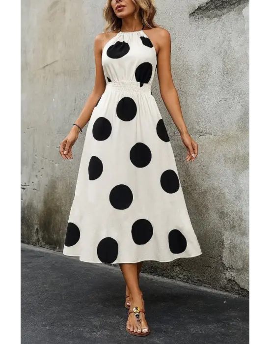 Omarı Kadın Dijital Baskı Süprem Uzun Elbise