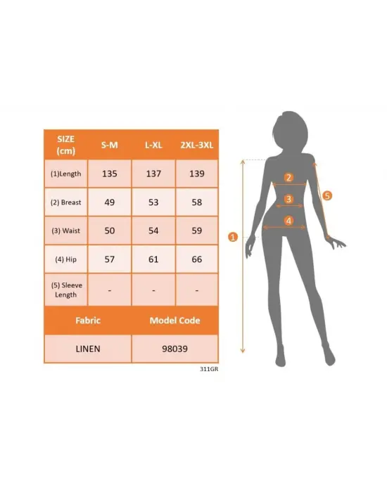 Kadın Kolsuz V Yakalı Maksi Boy Ithal Keten Elbise