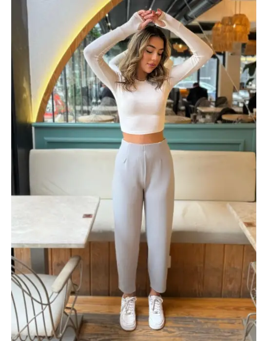 Kadın Krep Kumaş Balon Pantolon