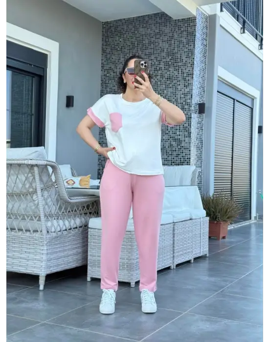 Omarı Zarif Kristal Detaylı Kadın Ikili Takım