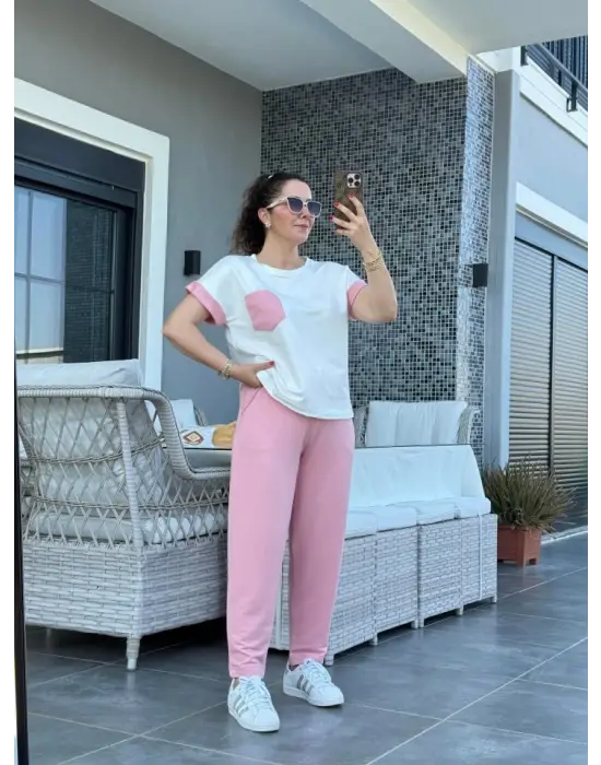 Omarı Zarif Kristal Detaylı Kadın Ikili Takım