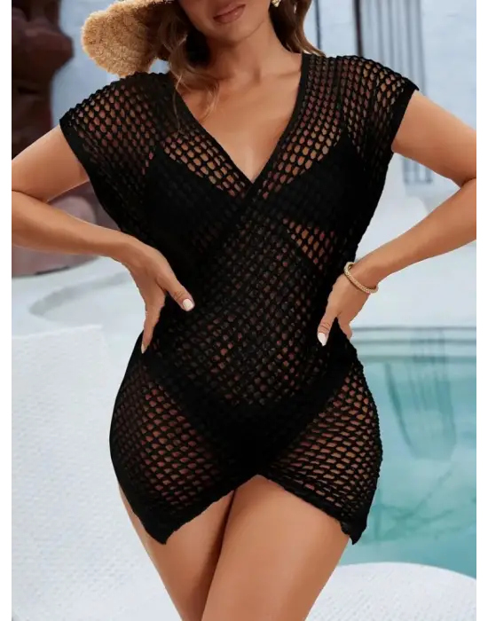 Omarı Şık Kruvaze Detaylı Triko Pareo