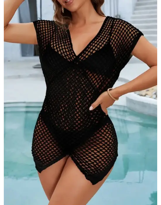 Omarı Şık Kruvaze Detaylı Triko Pareo