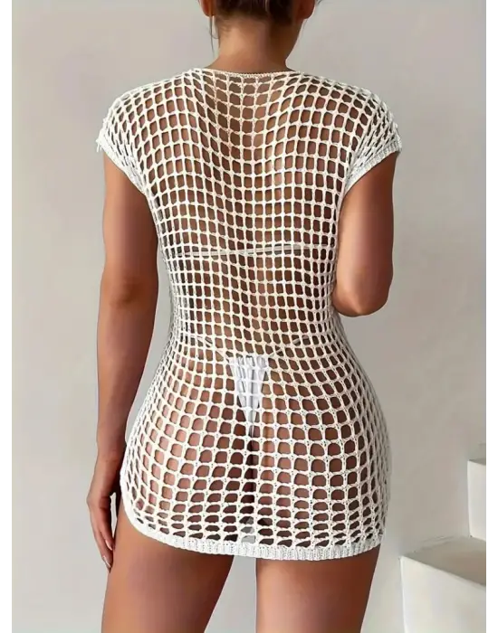 Kadın Kruvaze Detay Ajurlu Triko Pareo