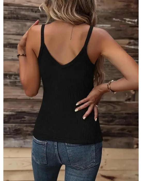 Kadın Kruvaze Yaka Askı Halka Aksesuar Detay Waffle Bluz