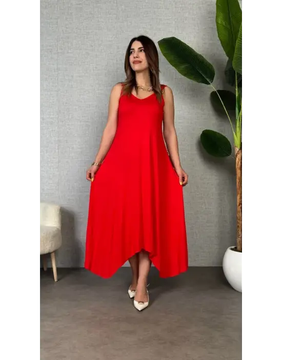 Kadın Omuz Askılı Toka Detay Maxi Boy Elbise