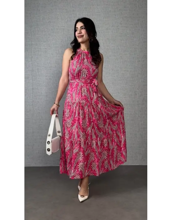 Omarı Desenli Süprem Omuzdan Açık Kadın Bluz