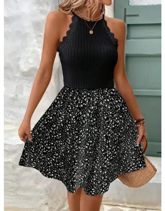 Kadın Omuzlardan Açık Reglan Kol Detaylı üst Fırfırlı Kaşkorse Alt Süprem Elbise