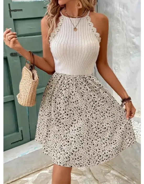 Kadın Omuzlardan Açık Reglan Kol Detaylı üst Fırfırlı Kaşkorse Alt Süprem Elbise