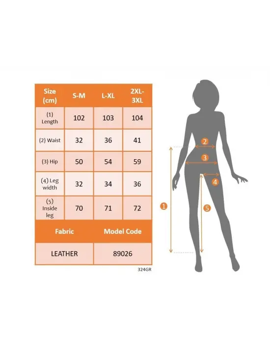 Kadın önden Fermuarlı Cepli Geniş Kesim Lame Deri Pantolon