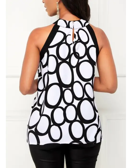 Omarı Desenli Asimetrik Süprem Bluz