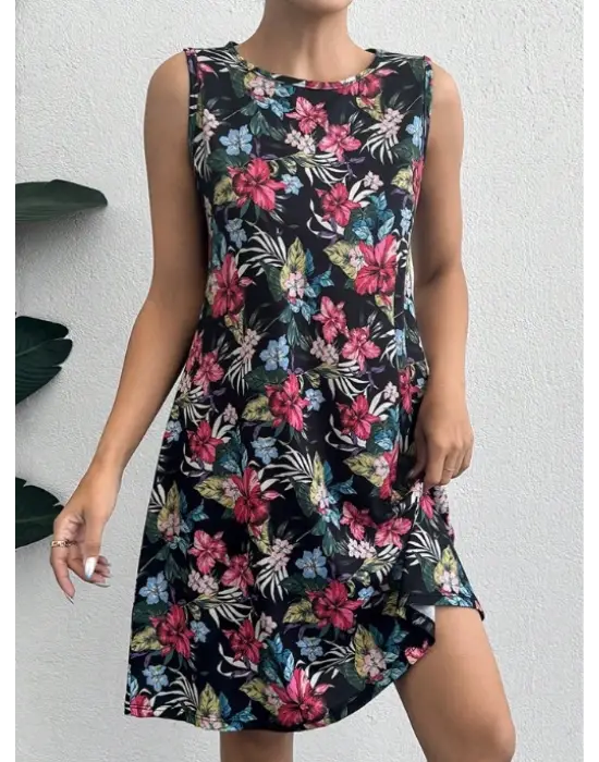 Omarı Çiçek Desenli Supreme Elbise