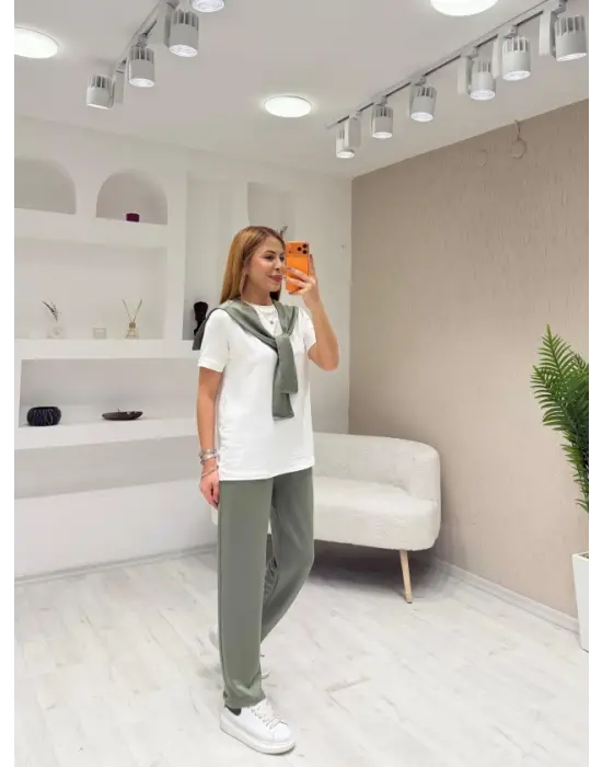 Kadın şal Yaka 3 Parça Takım