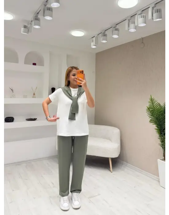 Kadın şal Yaka 3 Parça Takım