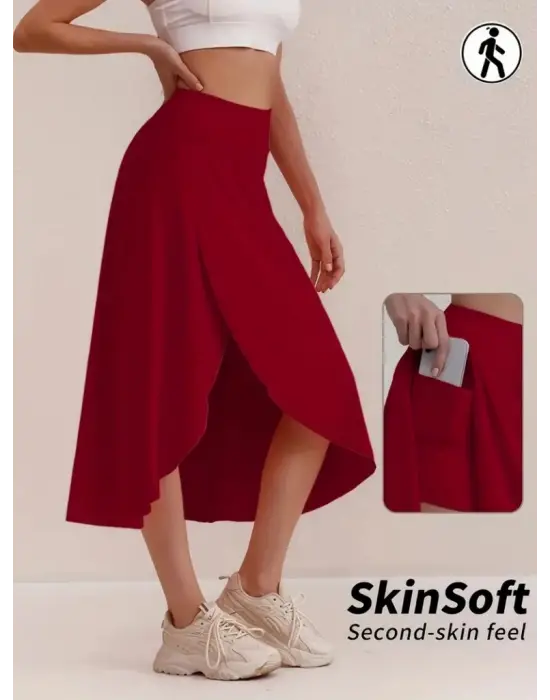 Omarı Kadın Cep Detay Taytlı Etek