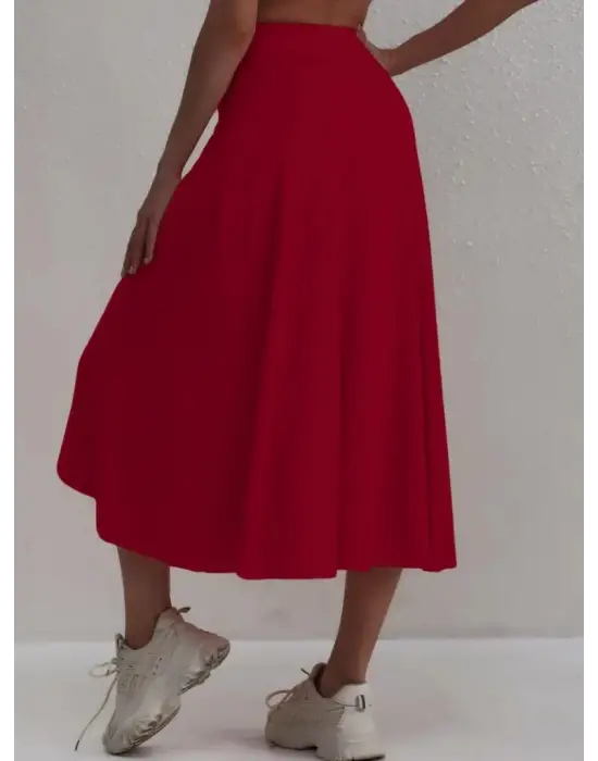 Omarı Kadın Cep Detay Taytlı Etek