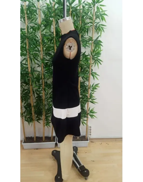 Omarı Şerit Detaylı İthal Krep Elbise