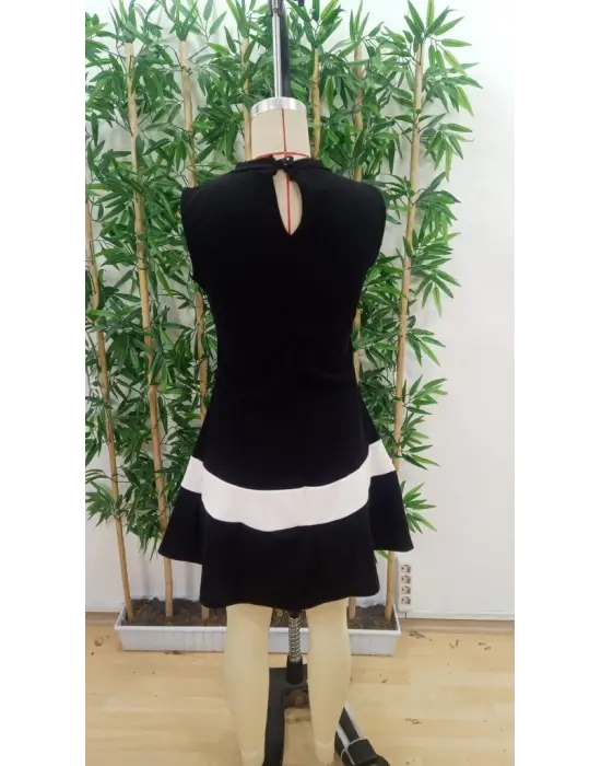 Omarı Şerit Detaylı İthal Krep Elbise