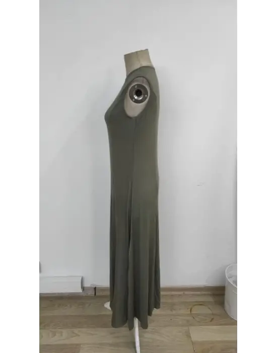 Omarı Elegan Kadın Bisiklet Yaka Elbise