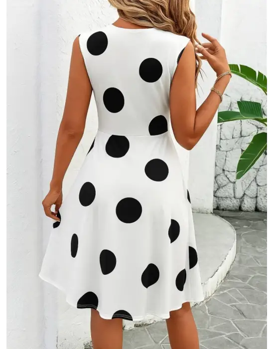 Omarı Leopar Desenli Sıfır Kollu Süprem Elbise