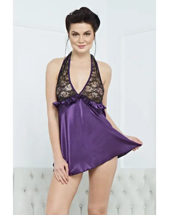 Kadın Şık Saten Gecelik Takım 3525 - Royaleks