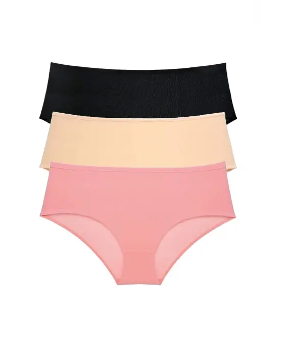 Omarı Yüksek Bel Bato Külot Seti Siyah Ten Pudra