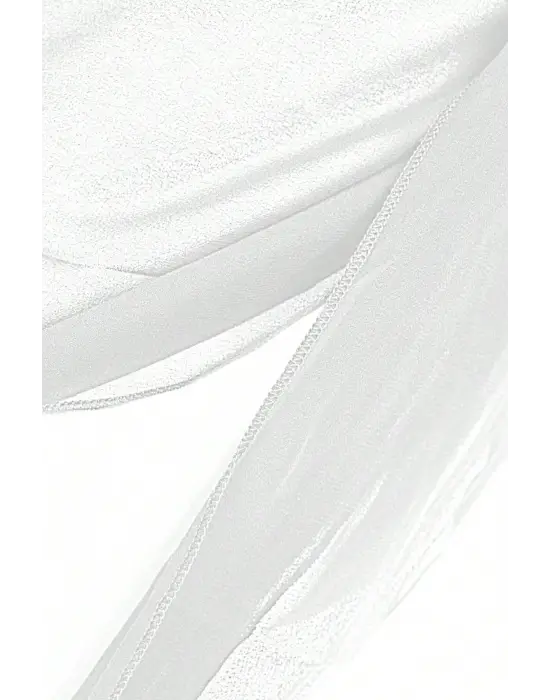 Omarı Siyah Beyaz Transparan Belden Bağlamalı Pareo Seti