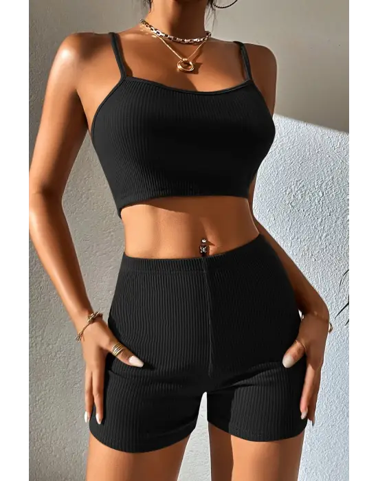 Omarı Siyah Kaşkorse Gecelik Takım