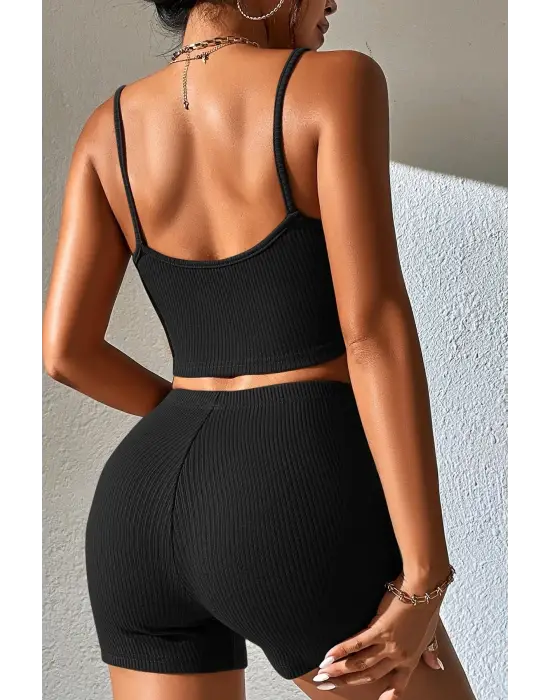 Omarı Siyah Kaşkorse Gecelik Takım