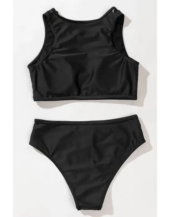 Omarı Zarif Siyah Tül Detaylı Sütyen Takımı