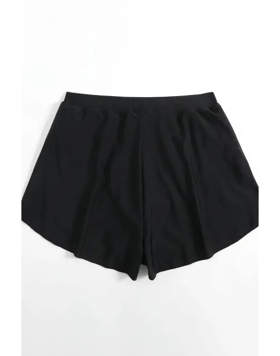 Omarı Siyah Yırtmaçlı Şık Deniz Şortu