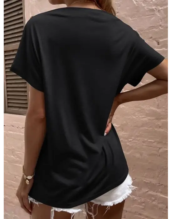 Omarı Salaş Viskon Bluz - Omuz Detaylı Kadın Bluz