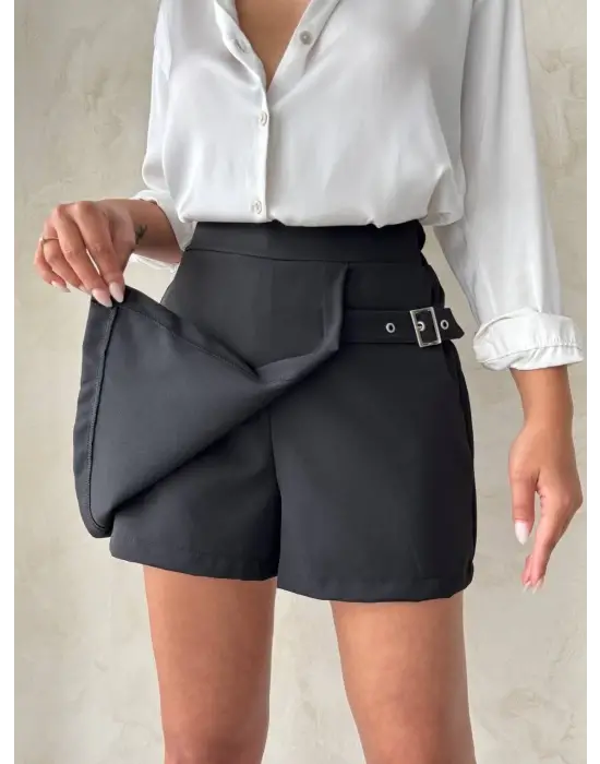 Şık Tokalı Şort Etek