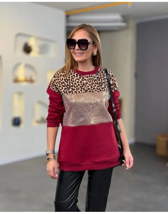 Omarı Desenli Kadın İnce Kumaş Bluz