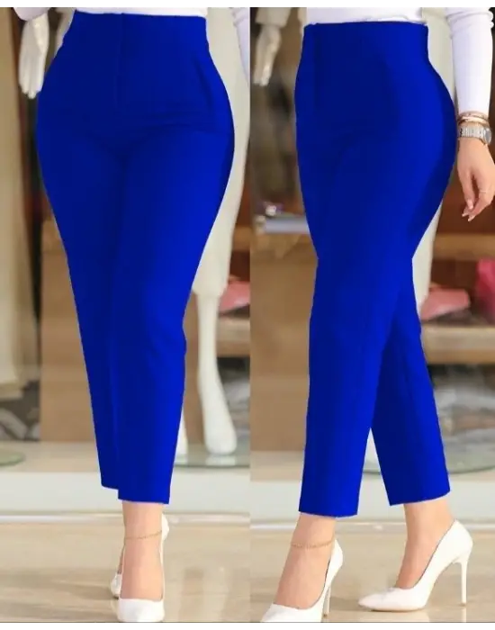 Kadın üste Oturan Bilek üzerinde Biten Paça Krep Pantolon