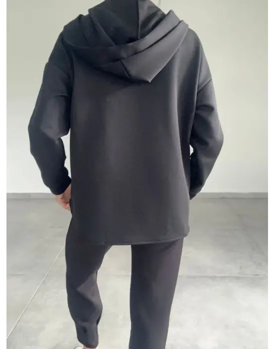 Kadın Kapüşonlu V Yaka Eşofman Takımı