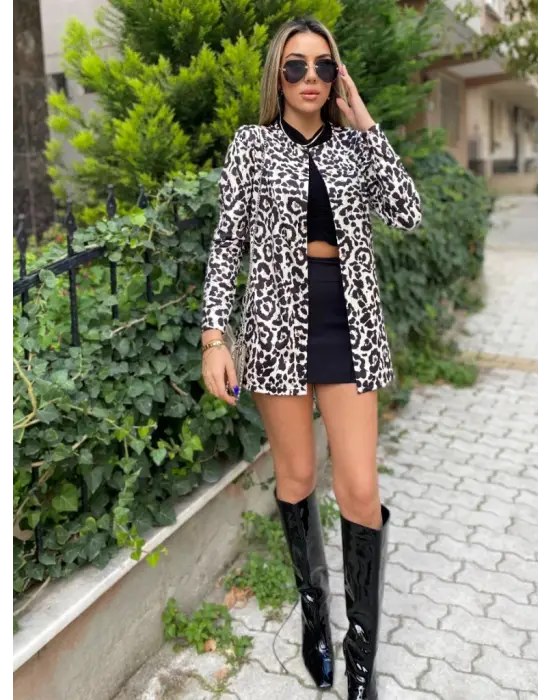 Kadın Uzun Kollu Alın Omuz önü Açık şardonlu Dalgıç Ceket