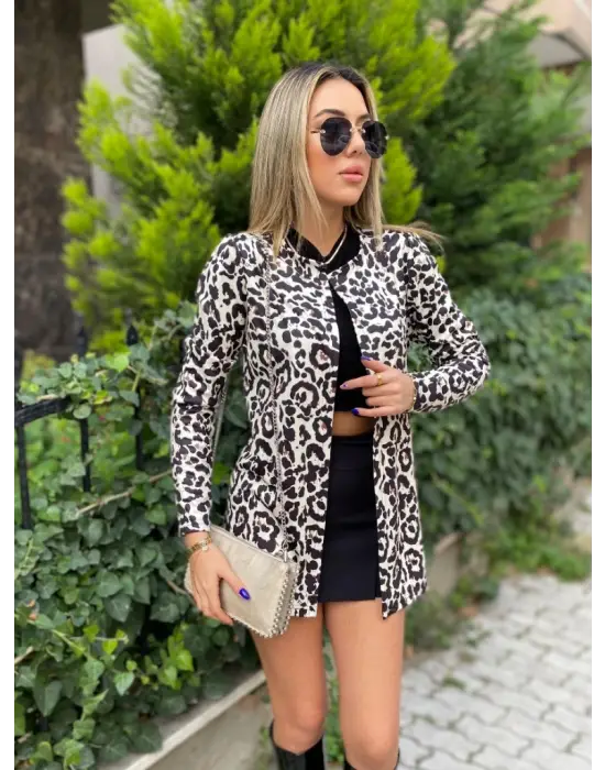 Kadın Uzun Kollu Alın Omuz önü Açık şardonlu Dalgıç Ceket