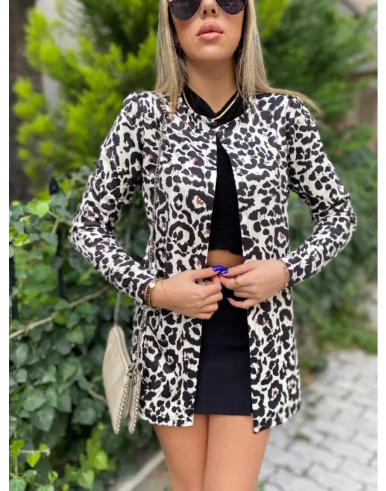 Kadın Uzun Kollu Alın Omuz önü Açık şardonlu Dalgıç Ceket